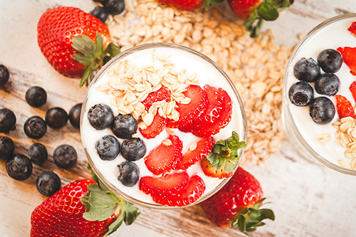 Image of fruit and yogurt displaying the beauty and benefits of probiotics