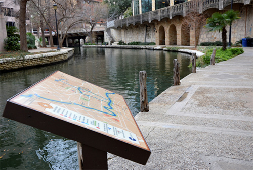 San Antonio sites map on the River Walk