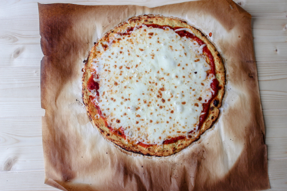 A pizza made with low carb ingredients