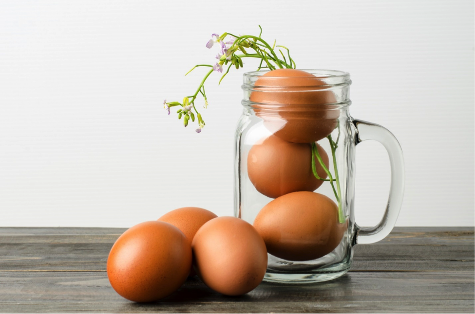 An example of using a jar and eggs for breakfast-in-a-jar recipes