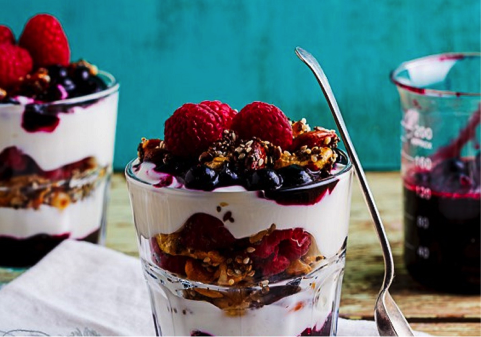 One of the best breakfast-in-a-jar recipes is a low-carb breakfast berry parfait