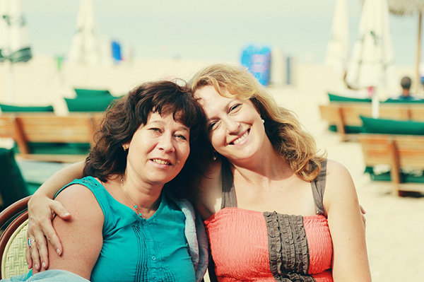 Two women enjoying their time together outside